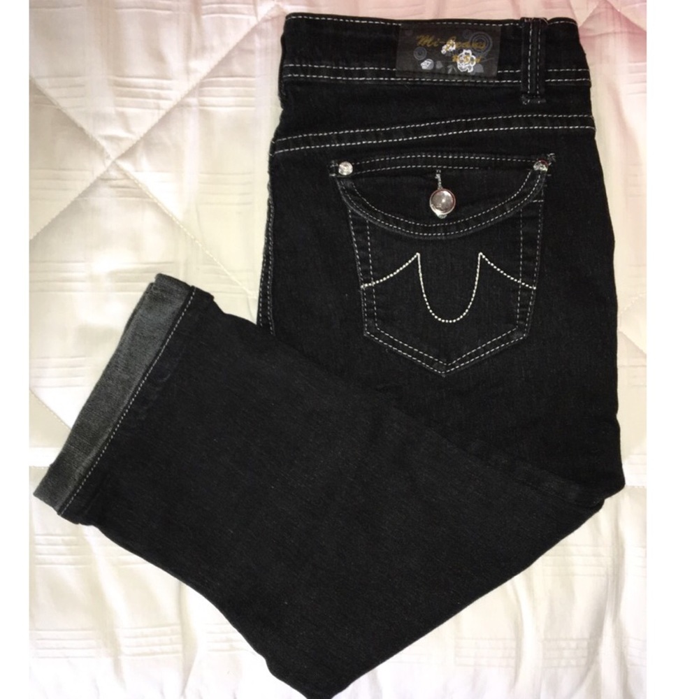 Black Gemmed Capris